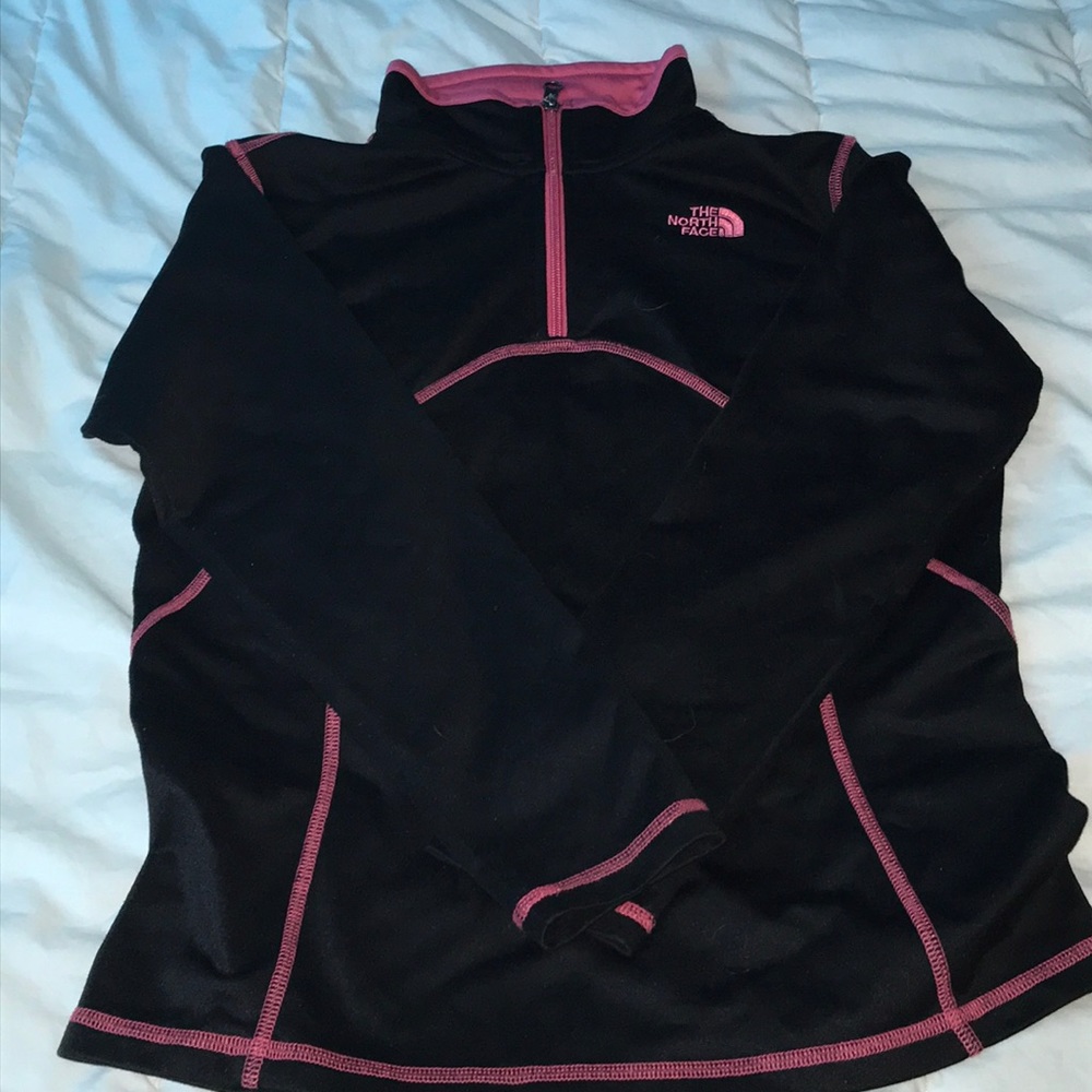 North Face Black and Pink quarter zip:)